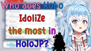 Who does Kobo Idolize the most in Hololive Japan and Why?