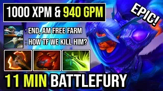 OMG 11 Min Battle Fury Anti-Mage Ultra Instinct Farming Speed 1000 XPM & 940 GPM Never Die DotA 2