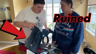 Kid breaks his mom’s LAPTOP OVER FORTNITE