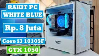Rakit PC WHITE BLUE Gaming With Core i3 10105F + GTX 1050