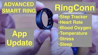 RingConn Smart Ring Active Tracker with 24HR HR/Blood Oxygen/Temperature/Stress Data: App Update