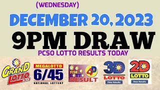 Lotto Result Today 9pm draw December 20, 2023 6/55 6/45 4D Swertres Ez2 PCSO#lotto