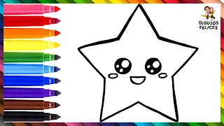 Cómo Dibujar Una Estrella ⭐ Dibuja y Colorea Una Linda Estrella Arcoiris 🌈 Dibujos Para Niños