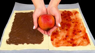 Dessert in 5 minutes! Just puff pastry and 2 apples