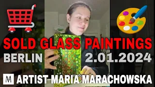 Glass Painter Maria Marachowska shows sold glass paintings 2.01.2024 #glasspainting