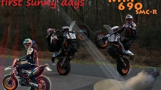 first sunny days - KTM 690 SMC-R / SWM SM 500R / Supermoto / Wheelies / Friends