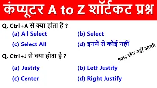 Computer A to Z Shortcuts Question Answer | Computer Practice Set 4 | Computer MCQ Gulab Guru