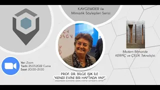 Modern Mimaride Kerpiç ve Çelik Teknolojisi ile Kendi Evini Bir Haftada Yap -Prof.Dr.Bilge Işık