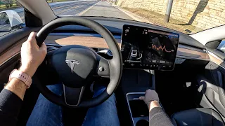 Tesla Model 3 [302HP] | POV Test Drive #1134 Joe Black