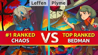 GGST ▰ Leffen (#1 Ranked Happy Chaos) vs Plyme (TOP Ranked Bedman). High Level Gameplay