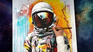 Galactic Exploration in Pop Art: Stencil Astronaut 🚀🎨 | Chromatic Journey