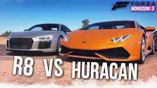 AUDI R8 vs LAMBORGHINI HURACAN - КТО БЫСТРЕЕ?! (FORZA HORIZON 3)