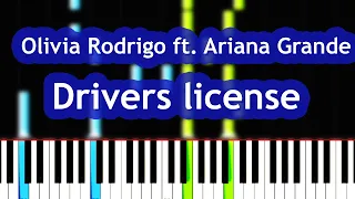 Olivia Rodrigo - Drivers license (ft.  Ariana Grande) Piano Tutorial