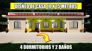 🤑Diseño de Casa 10x15 Metros|Cuanto cuesta construir una casa en guatemala|Casa estilo Guatemalteco