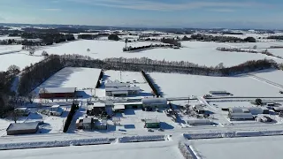 2024.01.25　由仁町川端の雪景色空撮