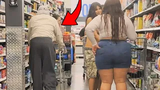 Old Man Farting On People at Walmart