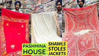 Low To High Price Range Shawls & Stoles, Unisex Semi Kani Jackets at Pashmina House, Amritsar.
