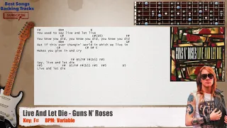 🎸 Live And Let Die - Guns N' Roses STD Guitar Tuning Backing Track with chords and lyrics