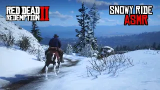 Red Dead ASMR 🐴 Riding Through Crunchy Snow 🏔️ Ear to Ear Whispers