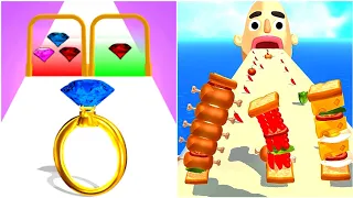 Sandwich Runner, Gem Run 3D All Levels Gameplay Walkthrough Android Mobile Games