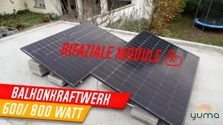 Balkonkraftwerk 2024 mit 800 Watt legal! Yuma Flat 840+ Bifazial PRO 💪Jetzt lohnt es sich noch mehr!