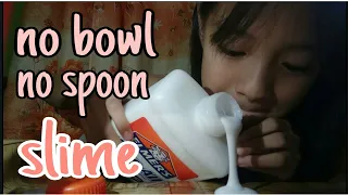 No bowl No spoon slime challenge🍵🍴inspired by myka gozum
