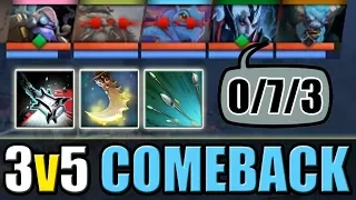3 vs 5 Comeback from 12 deaths! [Essence Shift + Bash + Focus Fire] Dota 2 Ability Draft