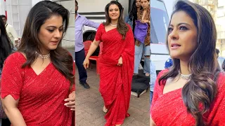 Kajol Devgan ने आज भी पहनी Hot Red Color की साड़ी 🤩🔥