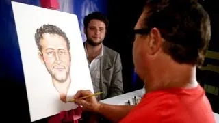 Jerry "The King" Lawler draws a portrait for the Superstars for Sandy Relief auction winner.