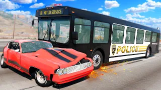 NEW Police Bus is Perfect For Taking Down Cars in BeamNG Drive Mods!