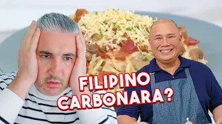 Italian Chef Reacts to FILIPINO CARBONARA