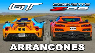 Ford GT vs Corvette Z06: ARRANCONES