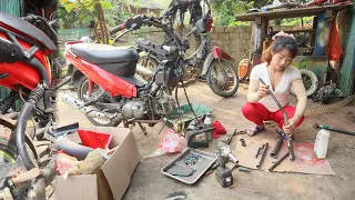 Genius girl repairs, restores and assembles severely damaged motorbikes | Mechanic Girl