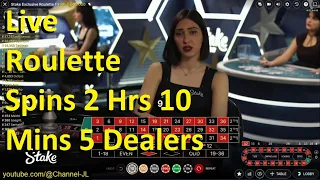 Live Roulette Spins 2 Hrs 10 Mins 5 Dealers