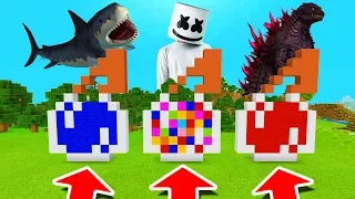 Minecraft PE : DO NOT CHOOSE THE WRONG SPLASH POTION! (Shark, Marshmello & Godzilla)