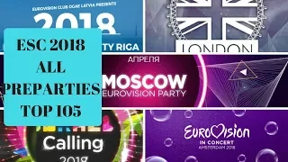 Eurovision All Pre Parties 2018 Top 105