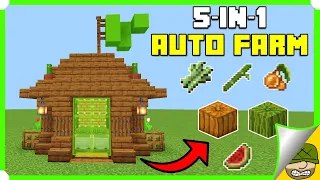 5-In-1 Auto Farm In Minecraft Bedrock (MCPE/Xbox/PS4/Switch/Windows10)