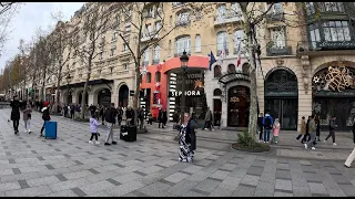 Champs-Élysées Paris France Christmas Day   4K