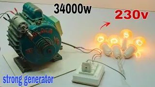 I turn34000w 230v Super strong generator in the world 🌍 best free energy#viralvideo 🚨