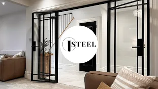 Steel Glass Double Doors with Side Panels (Fabrication and Installation)