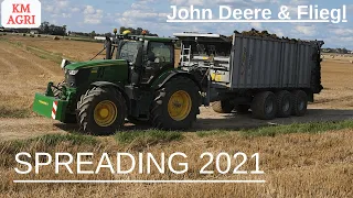 XL ÉPANDAGE 2021 💪 John Deere 6250R & Fliegl GIGANT ASW 381 !!