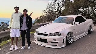 Picking up my 15 Year Old Neighbor After School in my R34 GT Type R!