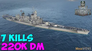World of WarShips | Georgia | 7 KILLS | 222K Damage - Replay Gameplay 1080p 60 fps