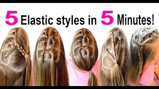 Easy 5 minute Elastic hairstyles for school