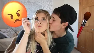 ANNOYING MY GIRLFRIEND WHILE SHE DOES HER MAKEUP PRANK!!