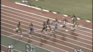 Carl Lewis wins 100m Final Tokyo WC (WR)