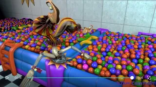 Sundrop misses the ball pit when jumping in