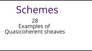 Schemes 28: Examples of quasicoherent sheaves