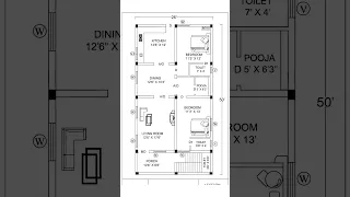 simple north facing house plan | 1300 sqft house plan #houseplans #homeplan #housedesign #homedesign