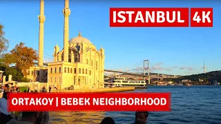 Ortakoy-Bebek Istanbul 2022 21 October Walking Tour|4k UHD 60fps